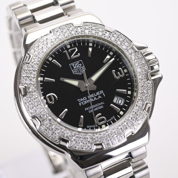 TAG Heuer Formula 1 WAC1214 Factory Diamond Bezel Black 37mm Ladies Watch main image 7
